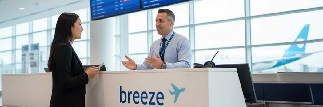 ¿Cómo se consigue el número de teléfono de Breeze Airways en español
